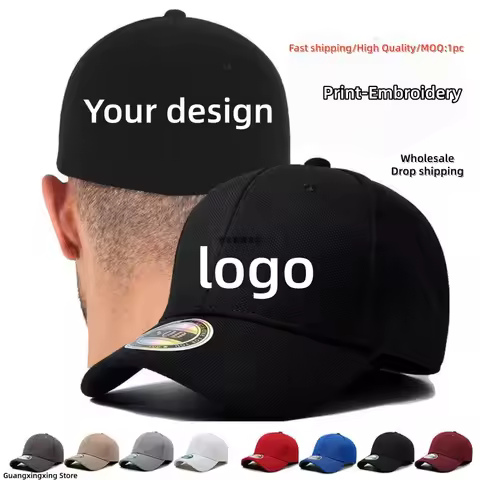 Custom Logo Cap Rear Closed Sports Golf Cap Outdoor Unisex DIY Design Alphabet Embroidery Custom Pri