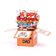 BEST DAD 3D Card Office Decor Fathers Day Unique Creative Pop Up Box Standee For Home Men / 3D Card
