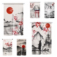 Fashion 2023 Japanese Landscape Ink Painting Door Curtain Room Door Decor Curtain Partition Curtain Drape Curtain Kitchen Entrance Hanging Curtain
