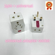 universal pin adapter socket for home electric use extension plug top 3way 3slot plug splitter share plugs 2pin +multi