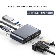4K Type C to HDMI-compatible VGA USB C 3.0 PD Adapter Dock Hub for Macbook Samsung S20 Dex for Huawe