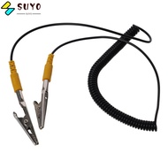 SUYO Anti-Static ESD Grounding Cable, PU,Metal 180cm / 71" Coiled Cord, Durable Male-to-Female Polyu