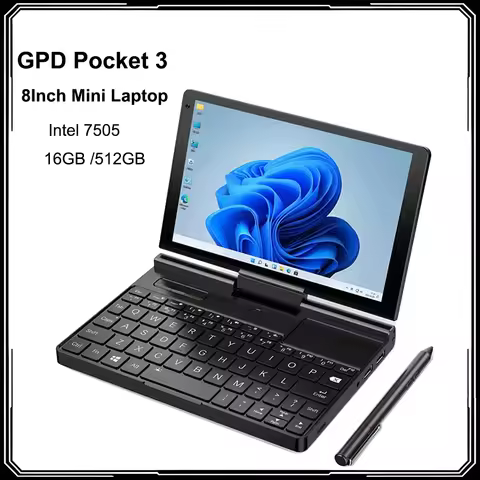2025 NEW GPD Pocket 3 Intel N7505 8Inch Laptop 16GB 512GB SSD Modular Full-featured Handheld Noteboo