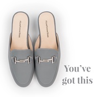 Forever Shoes -Slipper in Etoupe รองเท้าผู้หญิง - รองเท้าโลฟเฟอร์ - รองเท้าหนังผญ หนังแท้ - รองเท้าสลีปเปอ