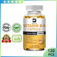 Vitamin B6 Capsules 25mg Support Hair Turning Black Healthy Skin Metabolism and Nervous System