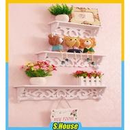 Ready Stock 3 in 1 SET Wall Mounted Display Rack PVC Board Shelf Rack Home Decor Rak Dinding Perhias