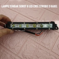 Lampu Tembak Sorot CWL 6 Mata Led Bar Cree Strobo