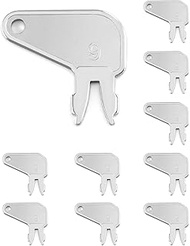QWORK Ignition Keys, 10 Pack 8H5306 Master Disconnect Key for Caterpillar CAT Equipment Battery Disc
