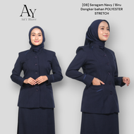 [08] A&Y Blazer Setelan Seragam Blazer Wanita Warna Navy / Biru Dongker | BAHAN POLYESTER STRETCH | 