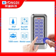 Metal Access Control Keypad IP67 Waterproof RFID 125kHz Card Reader Papan Kekunci Kawalan Akses Loga