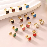 Mini Version Earrings 9mm Four-leaf Clover Earrings 18K Gold Trendy Fashion Earrings Earrings