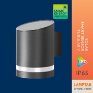 LAMPTAN โคมไฟติดผนังพลังงานแสงอาทิตย์LED Solar Smart Sensor รุ่น Tubular ทรงตรง 1.2w แสงเหลือง พร้อมเซ็นเซอร์จับความสว่าง