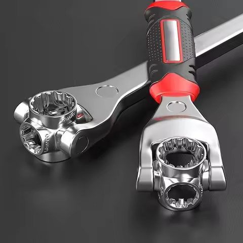 1PCS 52-in-1 Multi-Functional Socket Wrench Set - 8-19mm Non-Slip Handle & Rotating Bone Design - Un