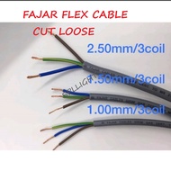 Fajar Cable 3core 1.0mm 1.5mm 2.5mm Flexible 100% Pure Copper Cable