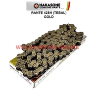 428H-112 L Gold Nakasone Chain / 428H Gold 112L Motorcycle Chain