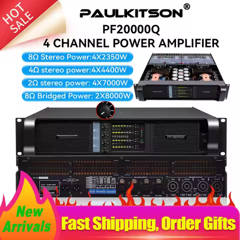 Paulkitson 4 Channel 4x7000W FP20000q Power Amplifier Line Array Sound System Audio Professional Dis