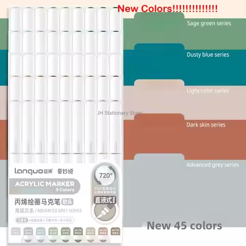 LANGUO 171/9 Colors Direct Liquid Acrylic Marker Soft Brush Paint Pen For Manga Graffiti Crafts Art