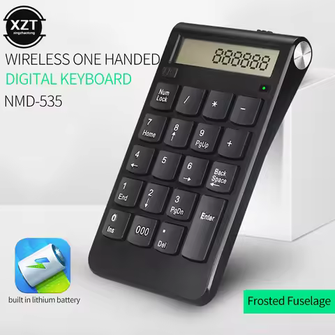 2.4G Rechargeable Wireless Number Keyboard 19 Keys Number Keyboard Mini Keyboard with Display Busine