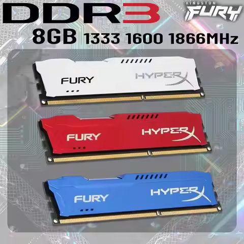 Kingston Hyperx Fury 8GB DDR3 1600MHz 1866MHz 1.35V 1.5V 240 Pin DIMM RAM Memory Desktop 10600 12800