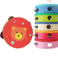 BLISS Children Hand Drum, 6 Inches Music Toys Tambourine, Party Game Cartoon Pattern Musical Beat Ha