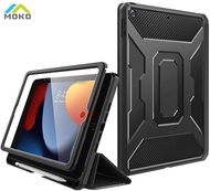 กรณี MoKo สำหรับ iPad ใหม่9th Generation 10.2 2021 / iPad 8th Gen 2020 / iPad 7th Gen 2019 iPad 10.2 Case[Built-In Screen Protector + ผู้ถือดินสอ] กันกระแทกพัก/ตื่นอัตโนมัติ
