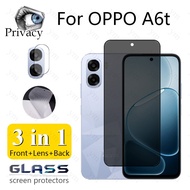 3 in 1 OPPO A6t Anti-Spy Privacy Tempered Glass Screen Protector Anti-peeping For OPPO Reno 15 14 15