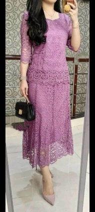 Set rok + blus brokat renda lapis furing halus set kebaya terbaru