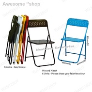 ☸🇲🇾 🔥Hot Selling🔥 3V IF706 Foldable Folding Iron Steel Office Dining Restaurent Fancy Chair Kerusi L