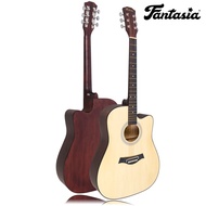 Fantasia Acoustic Guitar 41 Inch Concave Neck Model F101 (Natural) + Bag &amp; Pick ** Beginner