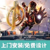 Spiderman Marvel Theme Wallpaper ktv Avengers Wall Cloth Internet Cafe Internet Cafe Wallpaper Capta