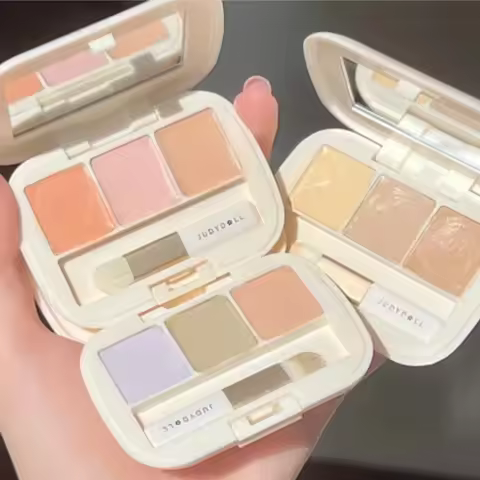Judydoll Moisturizing Three-Color Concealer Palette High Coverage Long-Lasting Natural Waterproof Sw