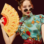 Folding Red Envelope 6 Card/8 Card/10 Card Golden Color Hand-held Festival Folding New Fan 2025 P4q7