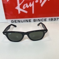 xooes668  Ray·Ban Wayfarer RB2140Unisex Sunglasses - Glossy black frame/G15green lenses