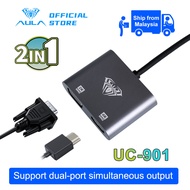 Aula UC-901 2 in 1 Type C to HDMI and VGA