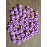 RM4.50/50 pieces : TF-G - Resin - Bunga - Flower - 1.3 cm x 1.5 cm