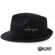 KURO-SHOP AWESOME Electric Embroidery Handwritten Font Wool Gentleman Hat (Can Be Customized)