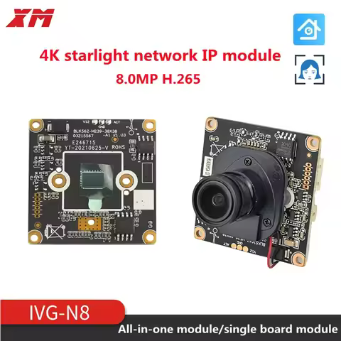 4K 8.0MP XM Genuine Starlight 3840x2160 IPC Module 1/2.7" CMOS image sensor CCTV DIY ip camera h.265
