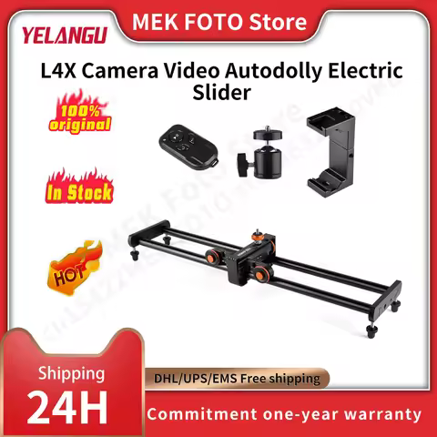 YELANGU Camera Video Autodolly Electric Motor Track Slider for Canon Nikon Sony DSLR for iphone 17 p