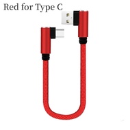 25cm Short Fast Charging Cable Double Elbow 90 Degree USB C Micro USB Type C For Smart Phones Lightning Cable For iphone Cable