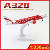 KLT 20cm AirAsia A320 Metal Diecast  Airplane Plane Model Aircraft Toys Gift For Boys Kids Child Col
