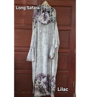 Silky Premium Prayer Robe with Beautiful Floral Motif and 2-in-1 Zipper, Covers the Chin, Telekung O