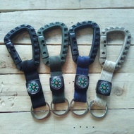 GANTUNGAN Tactical Mini Compass Army Navy Carabiner Keychain Survival Outdoor Tools Edc Gear
