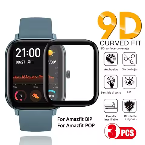 9D Tempered Soft Glass Watch Film For Amazfit GTR 2 2E 4 3 Pro BiP S Lite U 3 Pro Screen Protector A