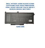 DELL WY9DX 42WH RJ40G 63WH LATITUDE 5420 5520 PRECISION 3560 1K2CF M033W 75X16 WK3F1 M3KCN R89GC BAT
