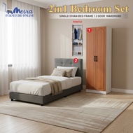 MESRA - 2 Door Wardrobe bedroom set/Almari Baju / Almari Pakaian / almari murah / ikea almari /divan