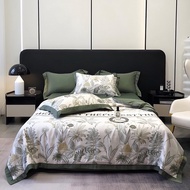 Bộ Chăn Ga Gối LỤA THÁI 4 món ( 1 Chăn 1 Ga 2 Vỏ nằm) vải lụa cao cấp mềm mại thoáng mát nhiều kích 