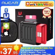 MUCAR BT200 Pro/BT200 Obd2 Diagnostic Tool 15 Reset Maintenance Function Bluetooth obd 2 Scanner All
