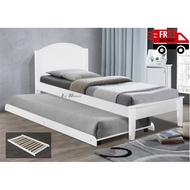 FREE DELIVERY / WOODEN SINGLE BED FRAME WITH PULL OUT BOTTOM SLIDING / KATIL BUDAK / BEDROOM FURNITURE / KATIL KAYU