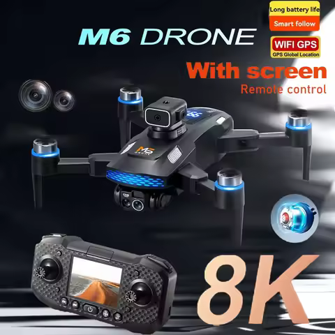 New M6 Drone 8K HD Dual-Camera 5G WIFI FPV Brushless Motor Obstacle Avoidance With Screen Remote Con