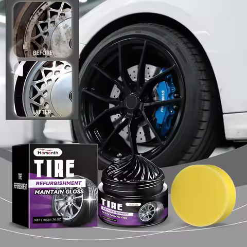 Tire Polishing Wax Shiny Black Restores Paste Gloss Enhances Tire Appearance Preventing Oxidative Cr